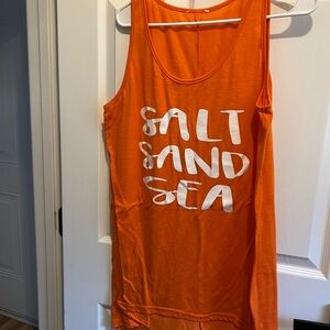 Bold Orange Graphic Tank Top